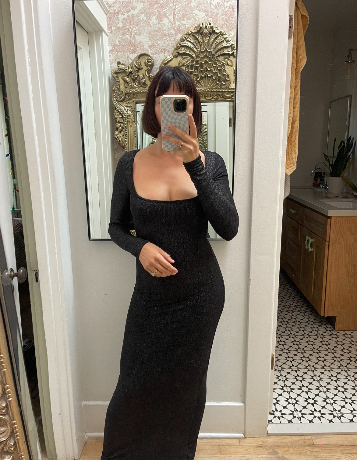 Skims Long Sleeve Maxi Dress