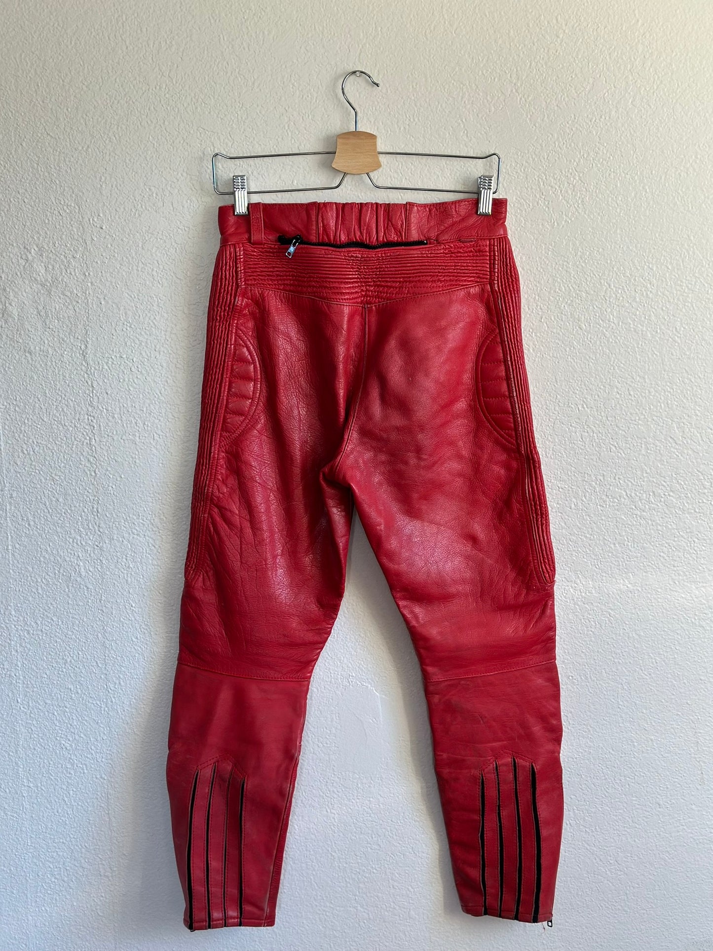 Red Leather Riding Pants