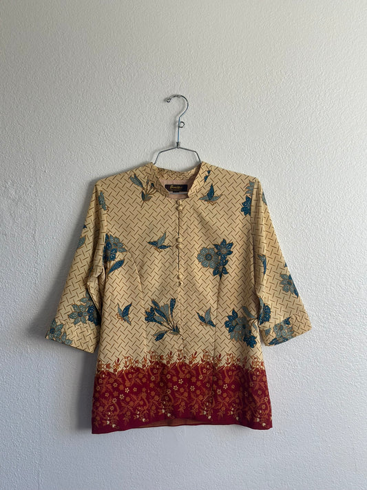 Tan Flower Blouse